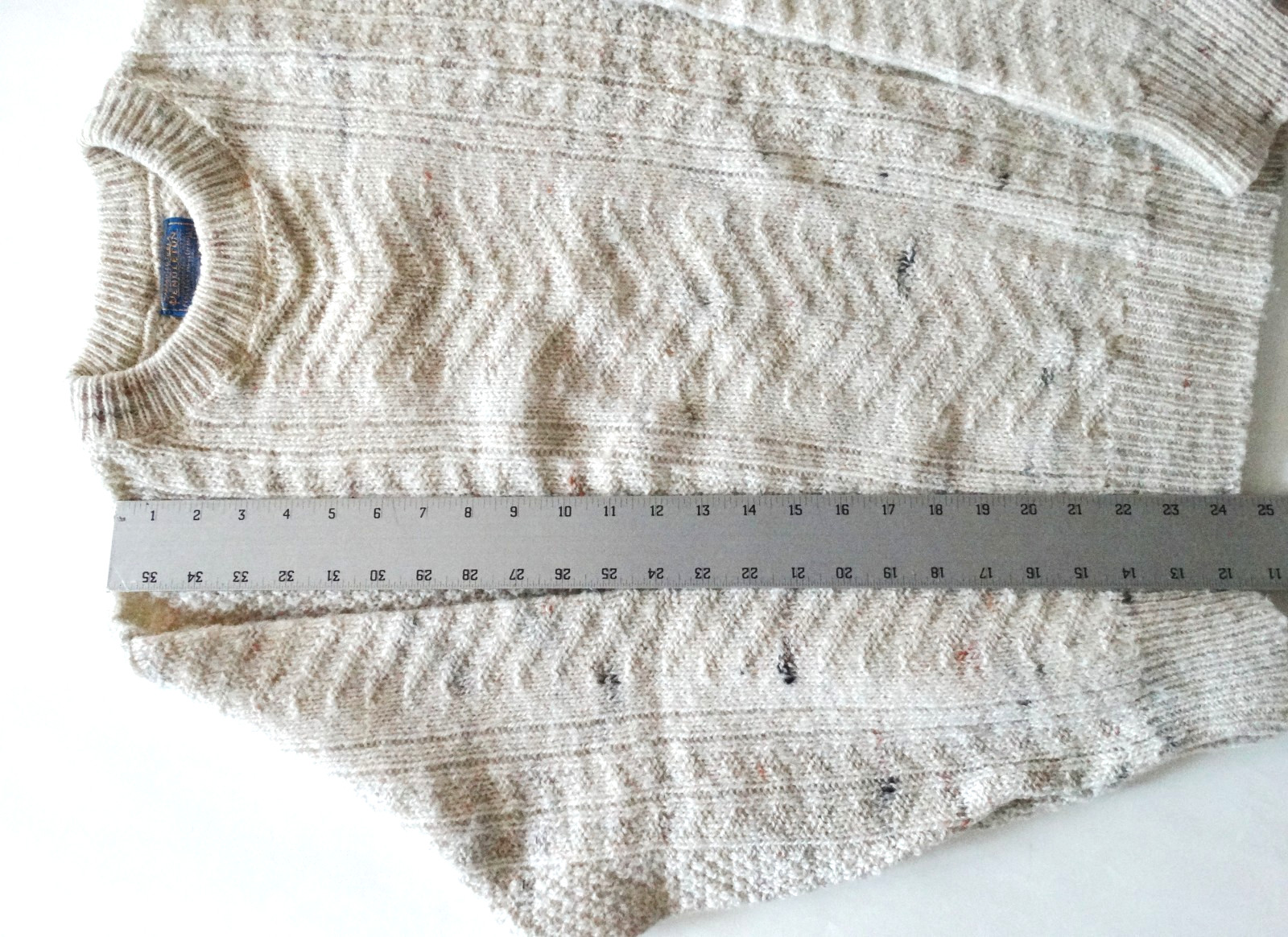 Pendleton 100% Wool Pull Over Sweater Ivory Men's… - image 7