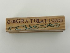 Congratulations Wood Mount Rubber Stamp Card Making craft Scrapbooking