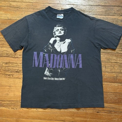80s Madonna Shirt Size Large Diva Pop Band Tour Who’ 1980s vintage concert t-shirt, vintage, size L, single stitch, B+ condition