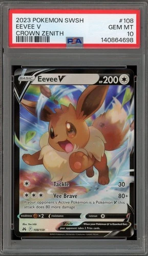 Pokemon Eevee V Crown Zenith Holo Ultra Rare #108 PSA 10 Gem Mint