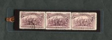 1893 COLUMBUS/LANDING STAMPS LAMINATED BOOKMARK W/REAL U.S. POSTAGE STAMPS #231