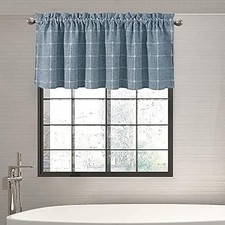 2 Pack Farmhouse Valances for Windows, 52"W x 18"L Pack of 2 Light Blue