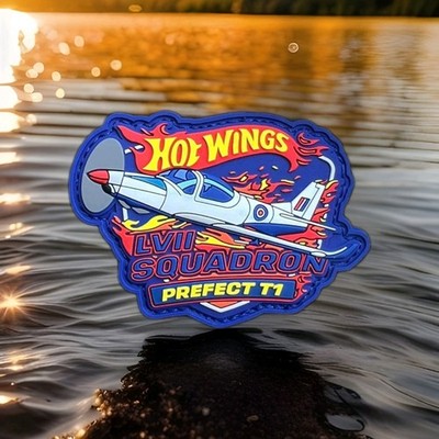 57 Squadron Hot Wings PVC Patch Wheels RAF Cranwell Grob Prefect T1 LVII EFT UK