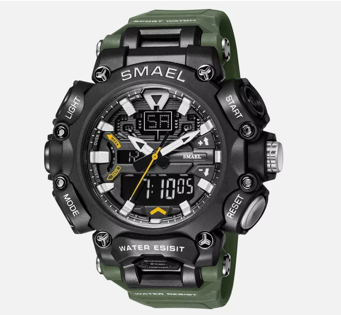 Tiong Orologio Da Uomo Sportivo Militare Al Quarzo – Quadrante 12/24h, Data, Cinturino In Nylon, 3 ATM