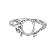 Semi Mount Ring Stone Setting Size 10X8 MM Oval Shape 925 Sterling Silver Ring