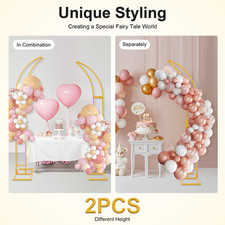 2Pcs Metal Wedding Arch Backdrop Flower Stand Balloon Stand Party Event Decor