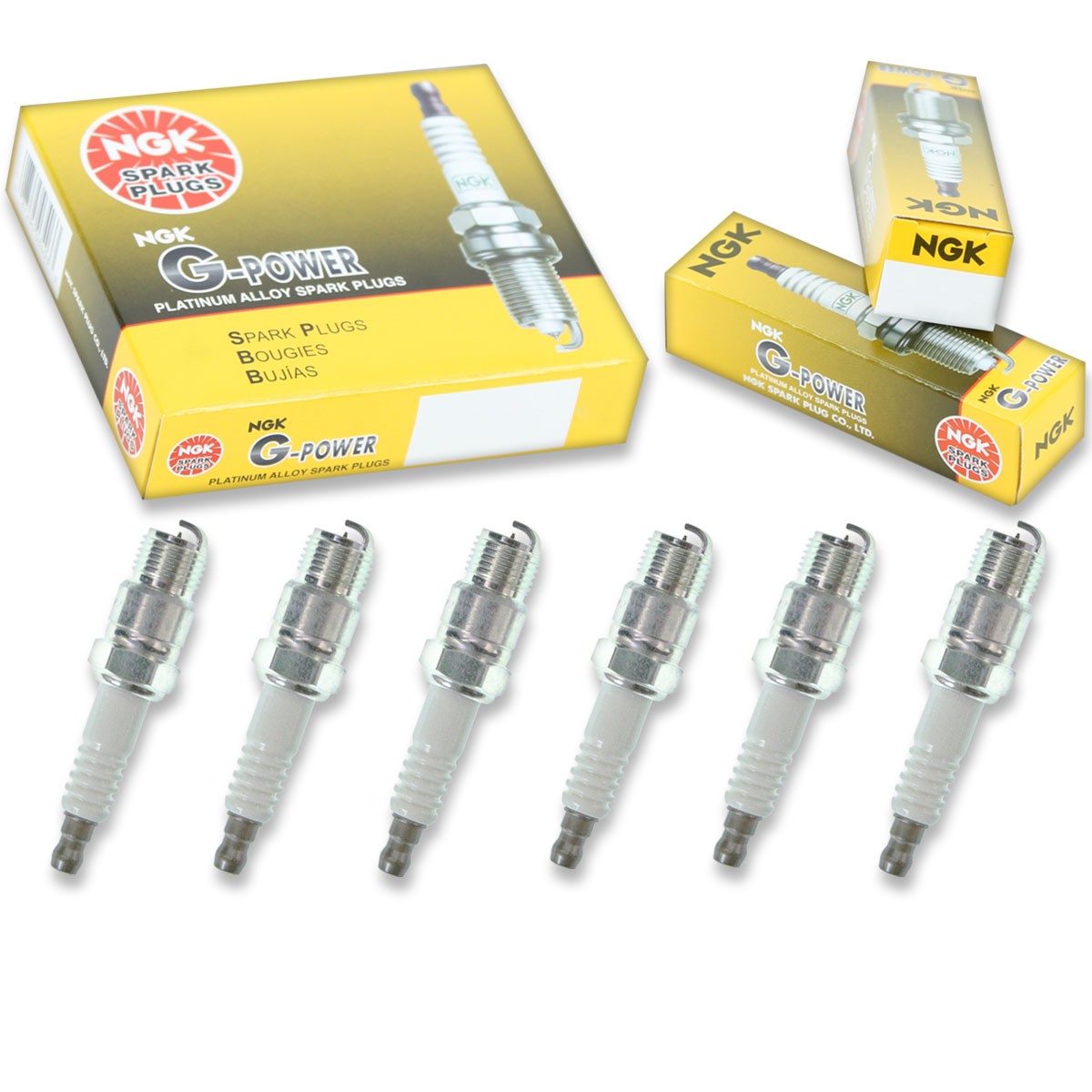 6 pcs NGK G-Power Spark Plugs for 1970-1972 Chevrolet Biscayne 4.1L L6 - vn