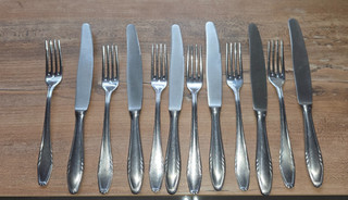 DDR Besteck Smalcalda Ähre 6 x Messer 6 x Gabel