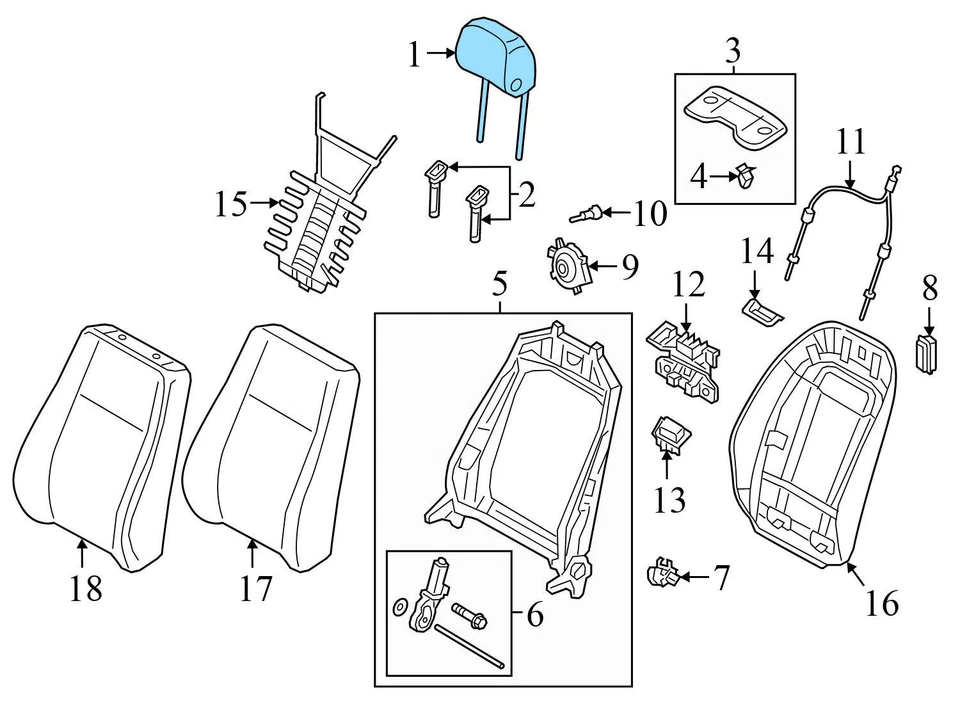 AUDI A5 CABRIOLET B9 2017-2024 - Reposacabezas delantero/reposacabezas 8W6881903 k Foto 4 de 4