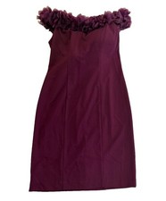 Alex Evenings Women’s Size 14 Burgundy Off Shoulder Floral Trim Sheath Dress