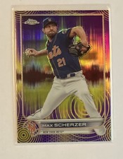 2022 Topps Chrome Max Scherzer #66 Purple Speckle Wave Refractor /299