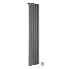 Electric Designer Radiator Anthracite Vertical Thermostatic Flat Panel 1850mm(h)