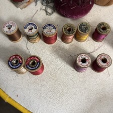 Vintage Coats  Clark  s  J P Coats Wooden Spools Of Thread 5 Of Each Brand