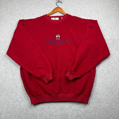 Vtg Pebble Beach SDI Sweatshirt Mens Large Red 100% Cotton Made in USA