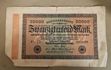 1923 Germany 20000 Mark Note