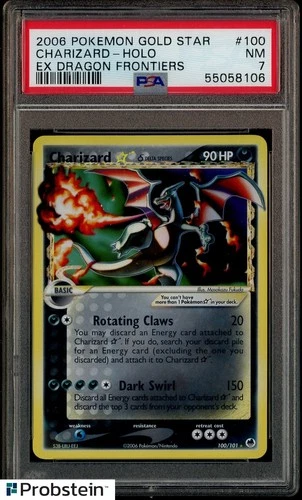 2006 Pokemon Gold Star EX Dragon Frontiers #100 Charizard Holo PSA 7 NM
