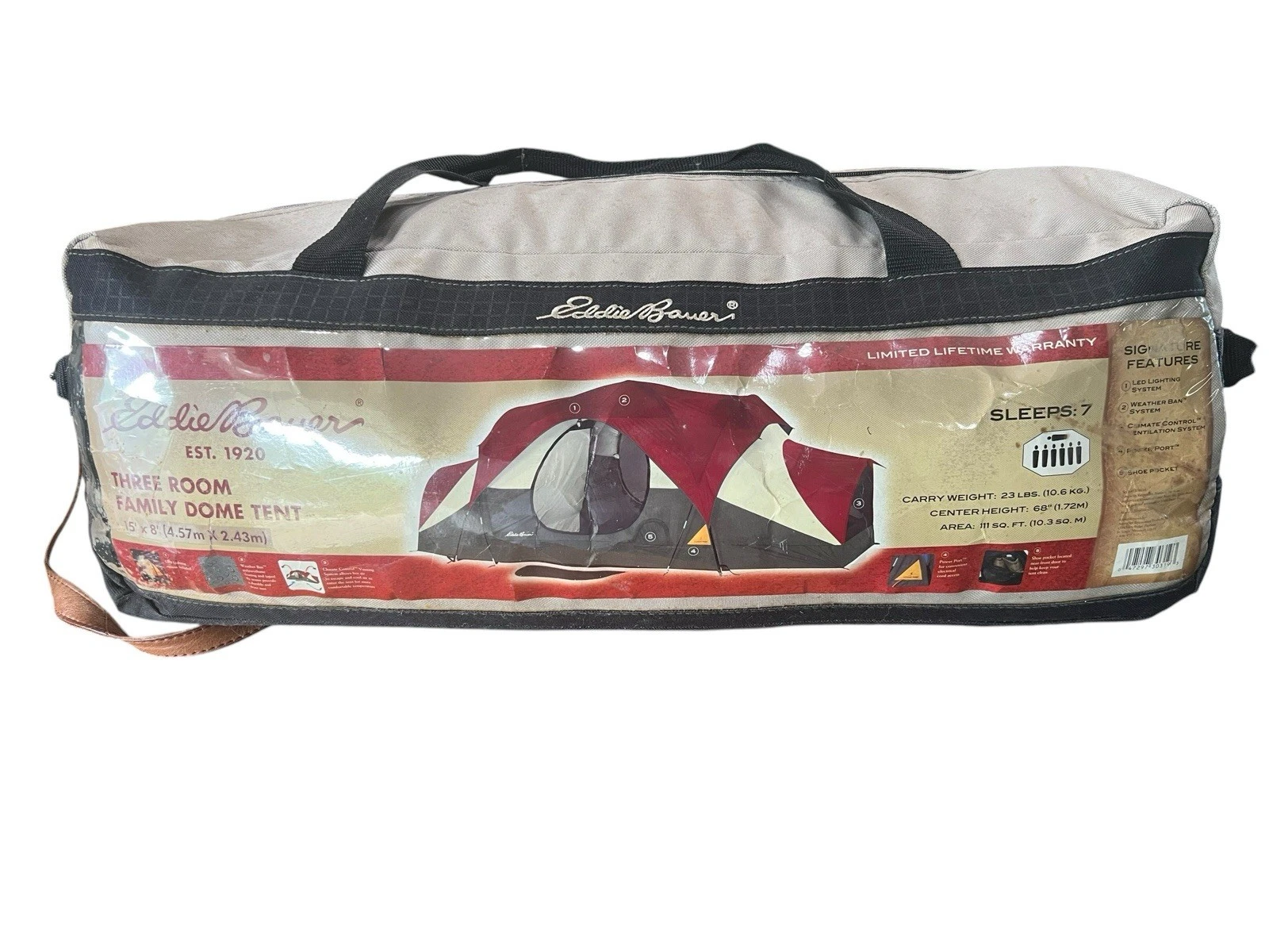 Eddie Bauer 3 Room 7 Person Dome Outdoor Camping Tent 15’ X 8’