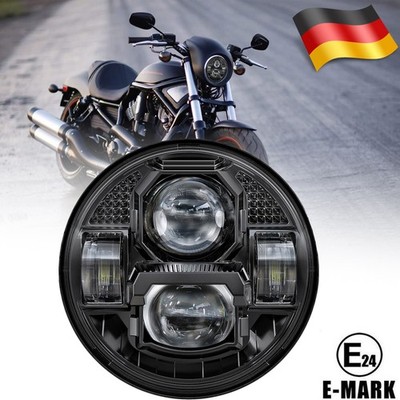 E24 E-Nummer Für Harley Davidson 5,75'' LED Scheinwerfer Fernlicht Abblendlicht