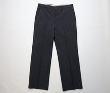 Vtg 70s Streetwear Mens 34x30 Wool Blend Knit Rainbow Pinstriped Wide Leg Pants