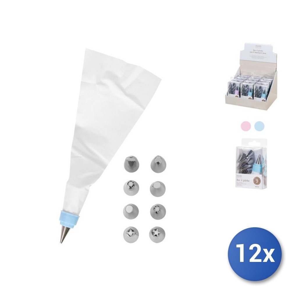 12X Pouch Bag 9 Stainless Steel Nozzles Habi