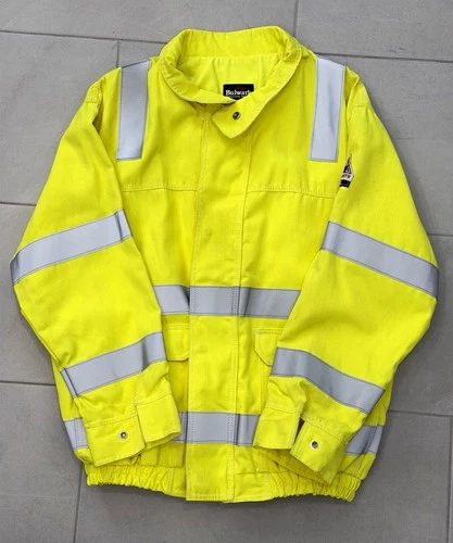 Bulwark FR Hi-Vis Lined Bomber Jacket Reflective XL Yellow/Gray CAT 3 JMJ4HV3 - product listing photo