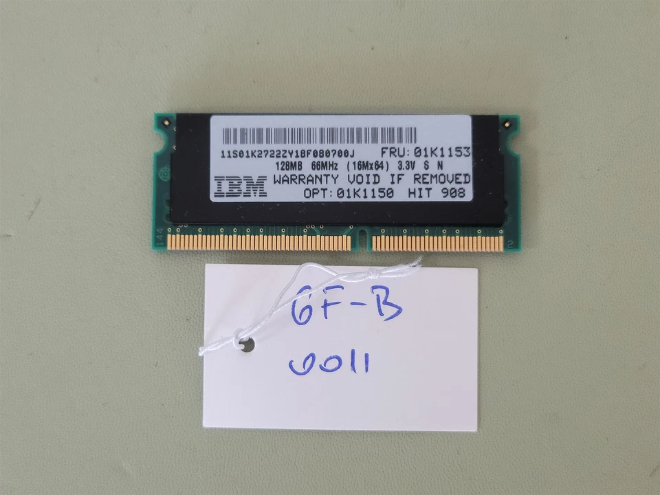 IBM Thinkpad 01K1153 Laptop Memory 128MB 66MHz 144-Pin SDRAM PC66 - Image 2 of 3
