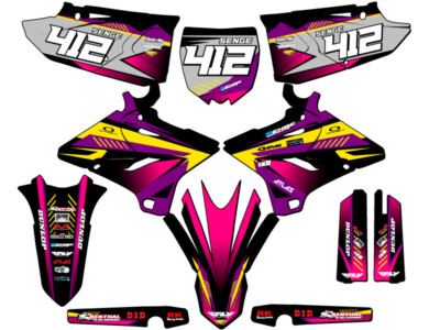 2002-2004 fits POLISPORT RESTYLE YZ 125 SURGE Purple Senge Graphics Kit Compa...