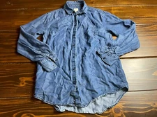 A New Day Shirt, Women's Size Small, Blue, Chambray, Button Up, Long Sleeve