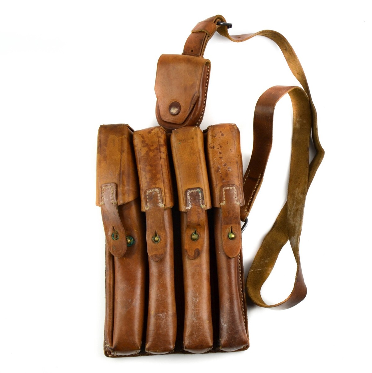 ユーゴスラヴィア人民軍M56サブマシンガン四連レザーマガジンポーチ ユーゴスラヴィア人民軍M56サブマシンガン四連レザーマガジン