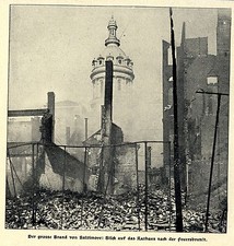 Der grosse Brand in Baltimore * Blick auf das Rathaus * Bilddokument 1904