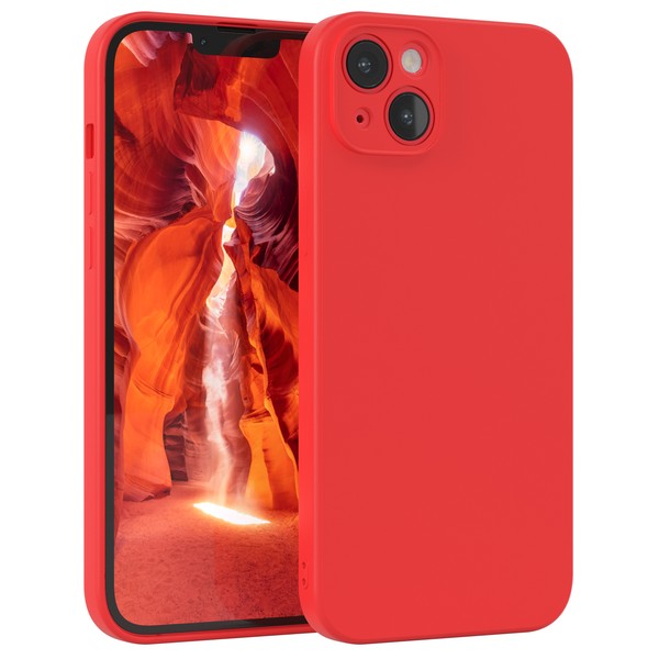 FüR Apple Iphone 14 Plus HandyhüLle Silikon Back Cover Schutz Handy Case Rot-image