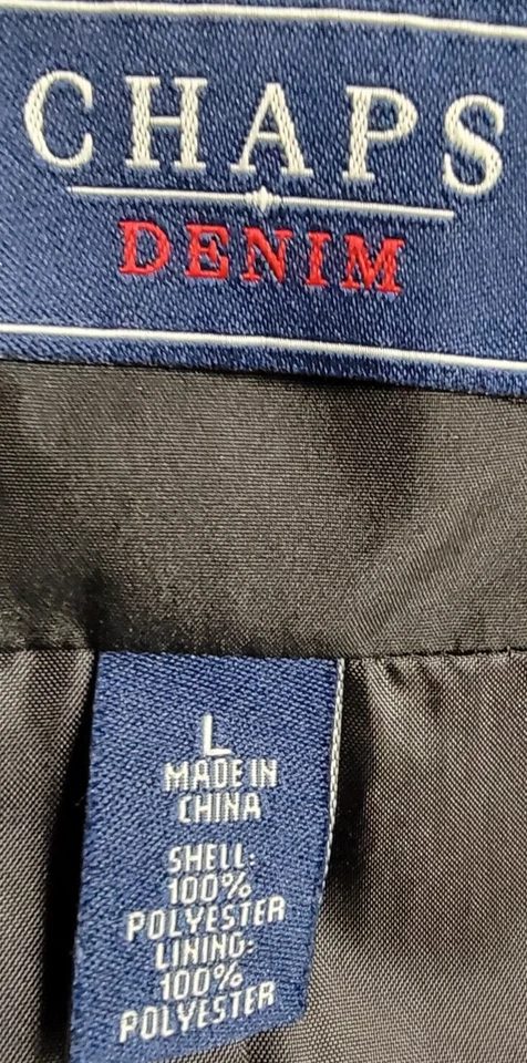 Chaps Denim Womens Vest Jacket Coat Size L Large Black NEW - Image 2 of 4