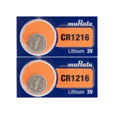 2pcs Murata CR1216 30mAh 3V Lithium LiMnO2 Coin Cell Watch Battery