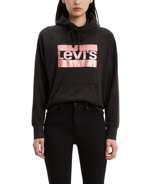 Hoodie Sweatshirt Metallic Logo-print 