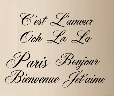 Paris (French) Themed Words - Six in Set - Vinyl Decal Home Décor 
