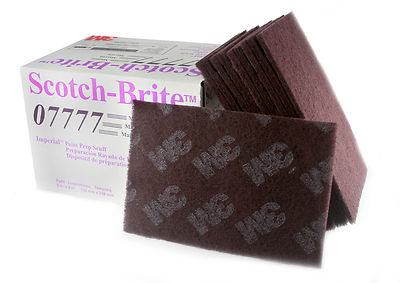 3M 7777 07777 Paint Prep Scuff Hand Pad Maroon Scotch-Brite (1/2 Box - 10 Pads)