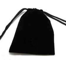 Black Velvet Coin and Jewelry Gift Bag 4" x 3.5" Drawstring Pouch