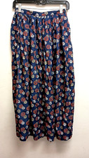 Vintage Herman Geist Ladies 12 Blue Side Zip Midi Skirt.