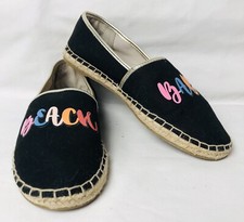 Sam Edelman Circus Espadrilles Women  s 7M Black Textile Gold Trim Slip On Casual