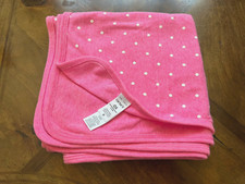Carter's Heathered Pink White Polka Dots Cotton Jersey Knit Blanket Stretchy