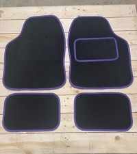 Universal Car Van Floor Mats 4pc Set Non Slip Carpet Blackredbluepinkpurple