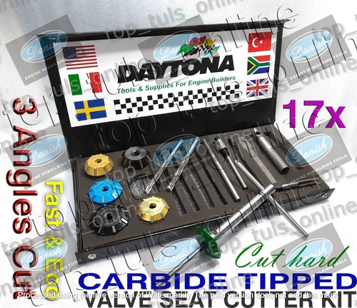 Kawasaki Zx 12R VALVE SEAT CUTTER KIT CARBIDE TIPPED 3 ANGELS CUT 30-45-60 DEGRE - Foto 9 di 11