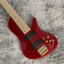 Custom Electric Bass Guitar 5-strings Butterfly Red Maple Fretboard Free Shipp
