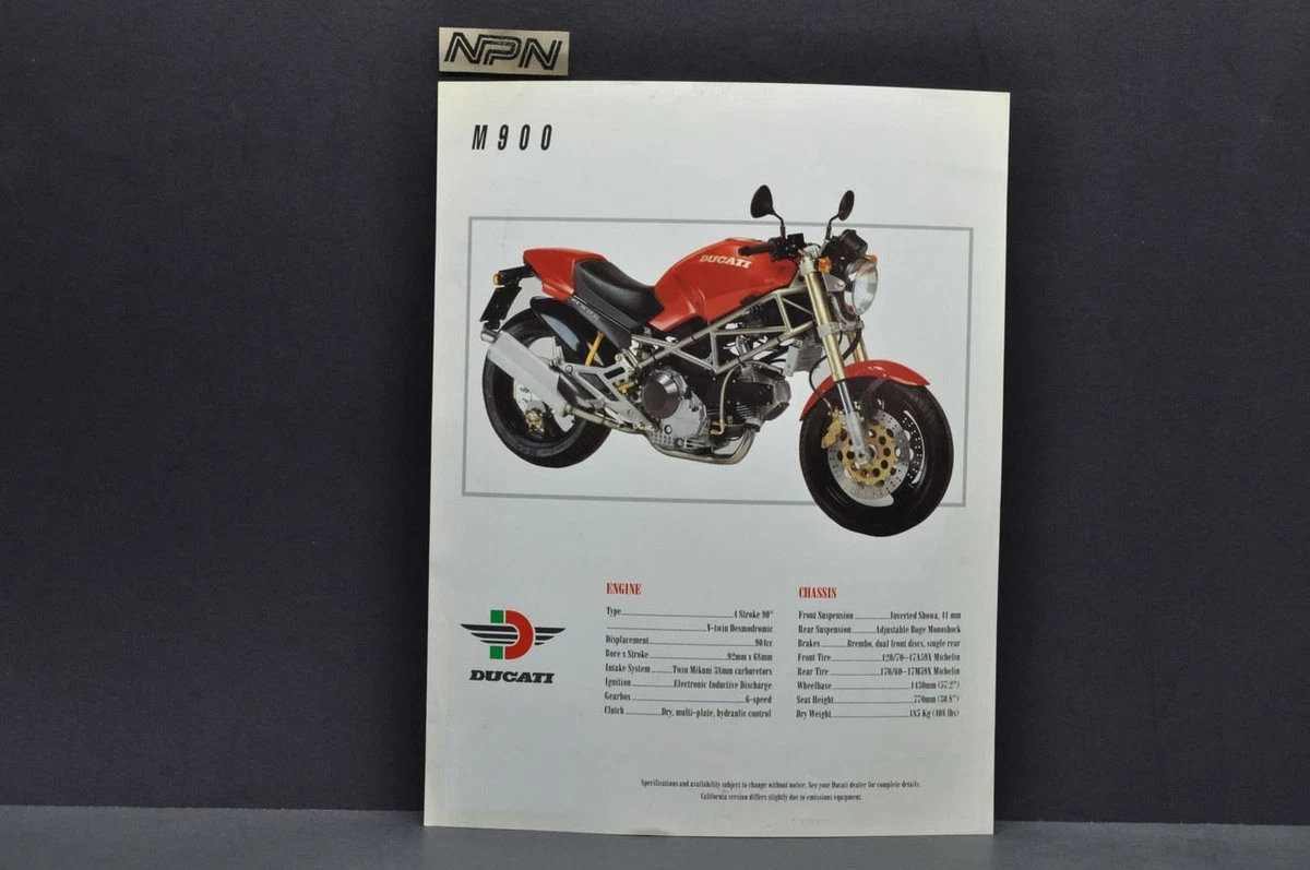 Vintage NOS 1994 Ducati Monster M900 Motorcycle Sales Brochure eBay