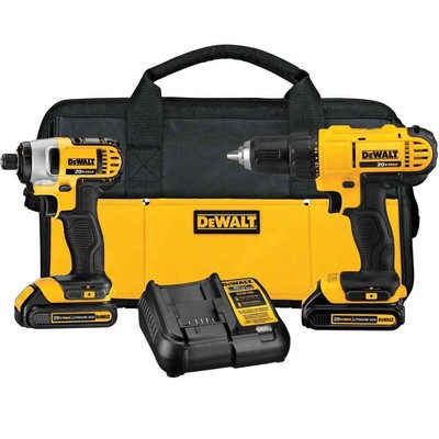 20V MAX Cordless Drill/Impact 2 Tool Combo Kit w/(2)20V 1.3Ah Batteries,Charger,