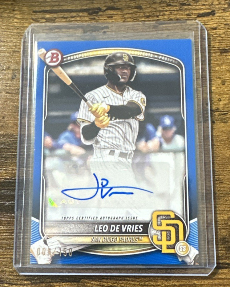 2025 Bowman - Paper Prospect Retail Autographs Leo De Vries #BPA-LD Blue /09/150