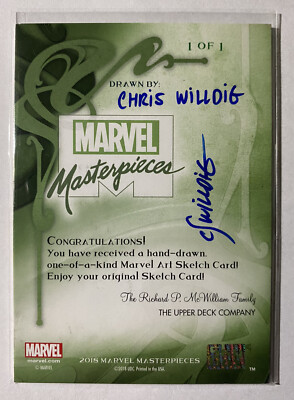 2018 Upper Deck Marvel Masterpieces Sketch Card 1/1 Drax by Chris 