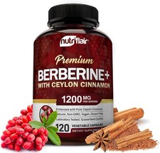 Premium Berberine HCl with Ceylon Cinnamon 120 Pills Immune Digestive System
