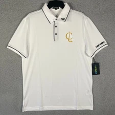LIV Golf Cleeks Team Polo GC Golf Men's Short Sleeve Polo Shirt White Size M