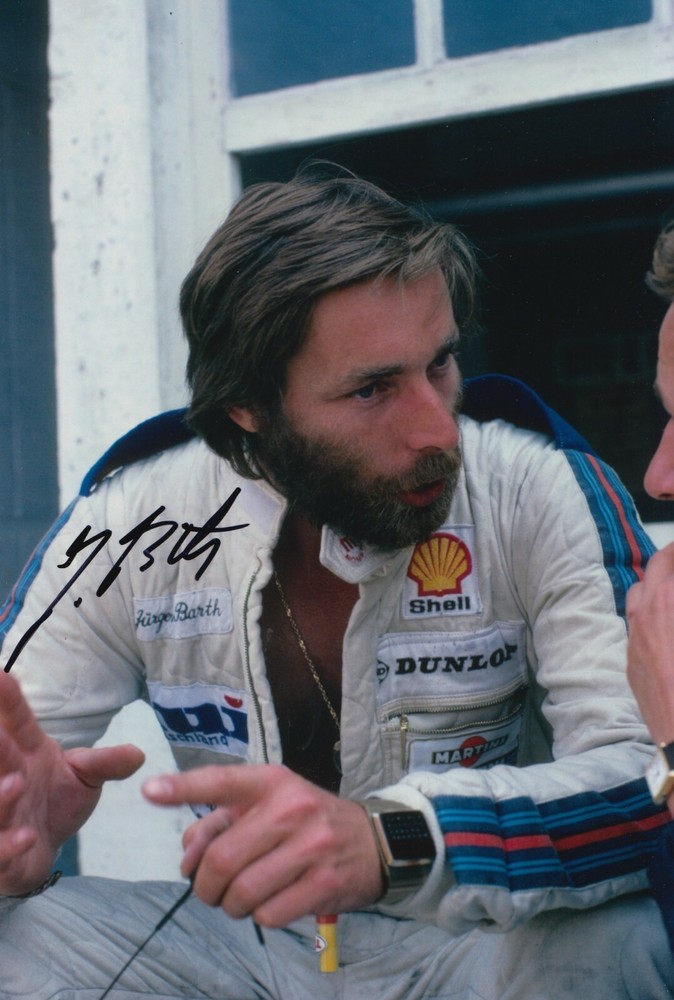 Jurgen Barth Autographed 12x8 Porsche Le Mans Racing Photo